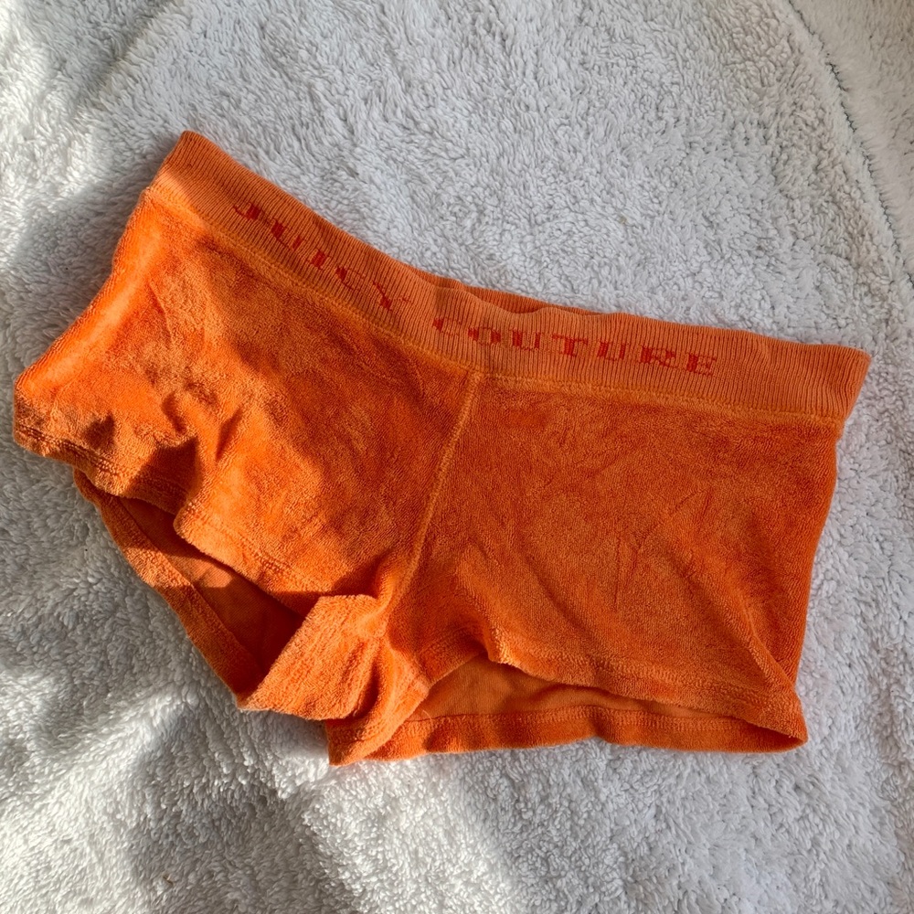 ☆JUICY COUTURE☆ vintage orange fuzzy shorts